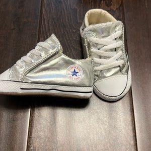 Rare Gender Neutral Converse CTAS Cribster Mid crib Shoes in metallic granite